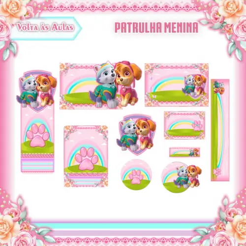 Arquivo de Corte - Etiqueta Escolar (patrulha Canina) o
