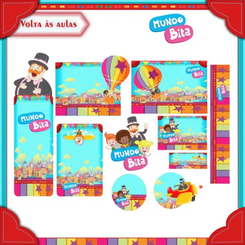 Arquivo de Corte - Etiqueta Escolar (mundo Bita) e