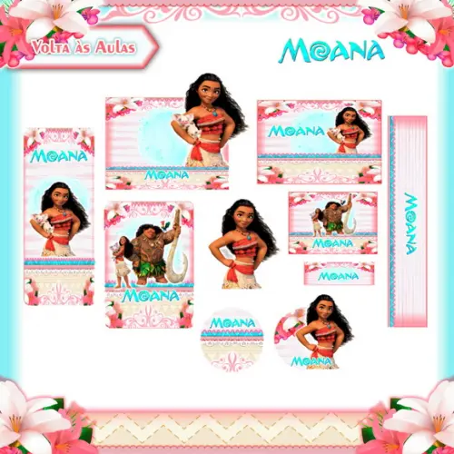 Arquivo de Corte - Etiqueta Escolar (moana) G
