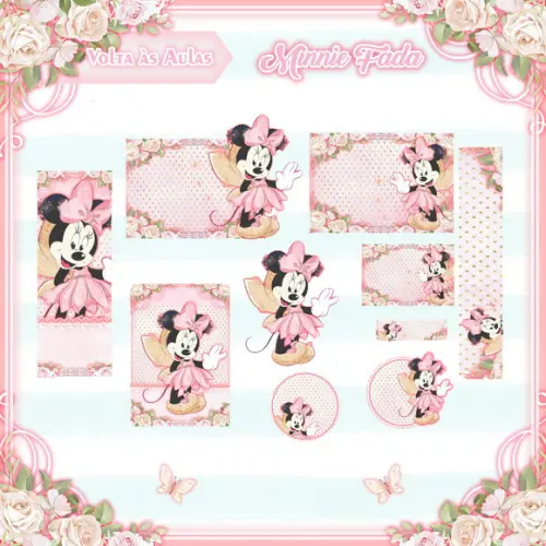 Arquivo de Corte - Etiqueta Escolar (minnie Fada) a