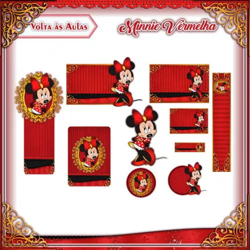 Arquivo de Corte - Etiqueta Escolar (minnie) S