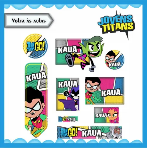 Arquivo de Corte - Etiqueta Escolar (jovens Titãs) D