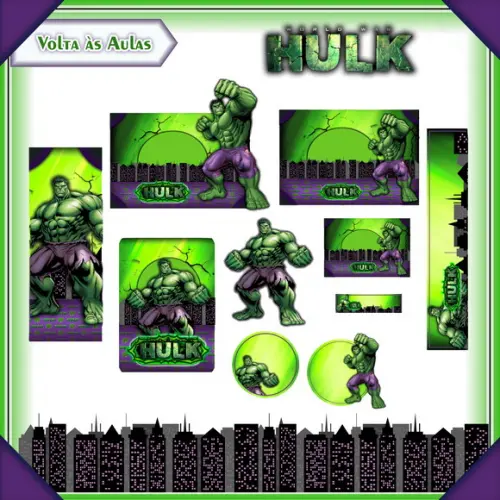 Arquivo de Corte - Etiqueta Escolar (hulk) G