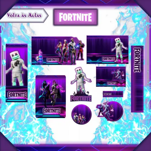 Arquivo de Corte - Etiqueta Escolar (fortnite) D