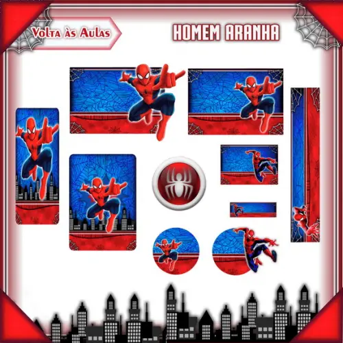 Arquivo de Corte - Etiqueta Escolar (homem Aranha) I