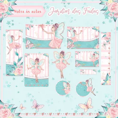 Arquivo de Corte - Etiqueta Escolar (fadas) J