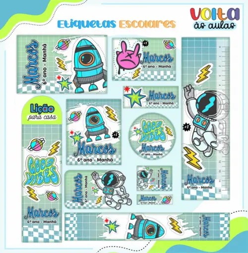 Arquivo de Corte - Etiqueta Escolar (teen) B