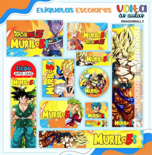 Arquivo de Corte - Etiqueta Escolar (dragon Ball Z) F