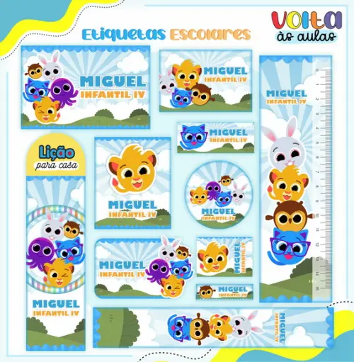 Arquivo de Corte - Etiqueta Escolar (bolofofos) H