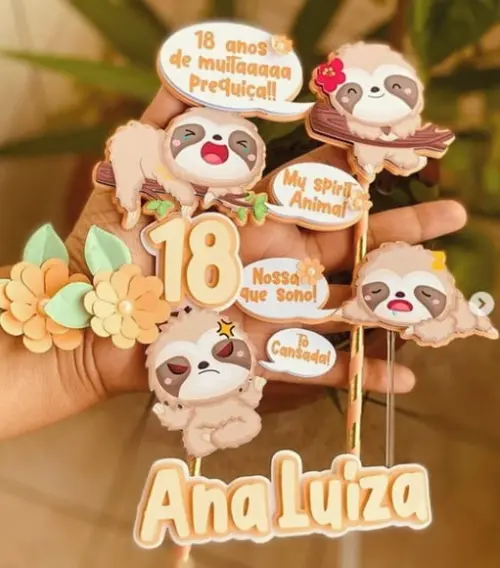 Arquivo de Corte - Topo de Bolo (preguicinha) 1