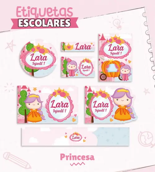 Arquivo de Corte - Etiqueta Escolar (realeza) c