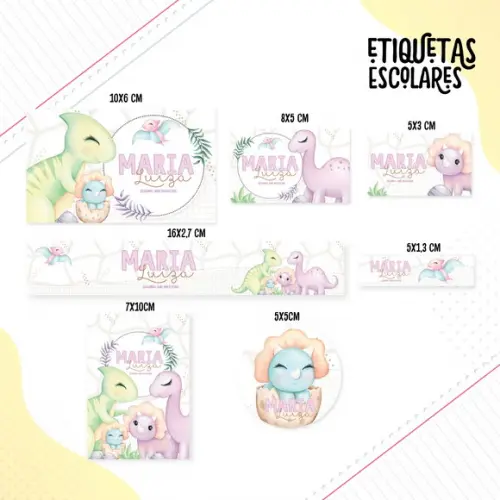 Arquivo de Corte - Etiqueta Escolar (dinossauros) m