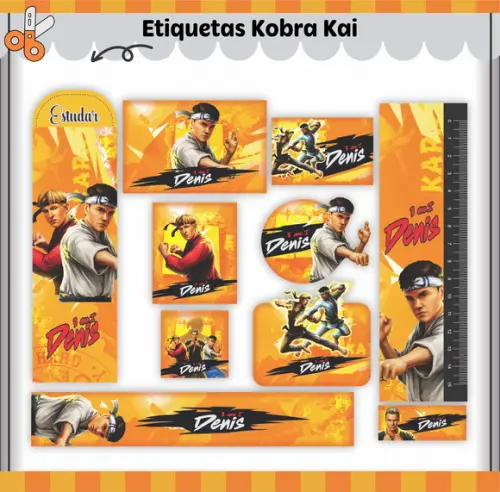 Arquivo de Corte - Etiqueta Escolar (kobra Kai) a