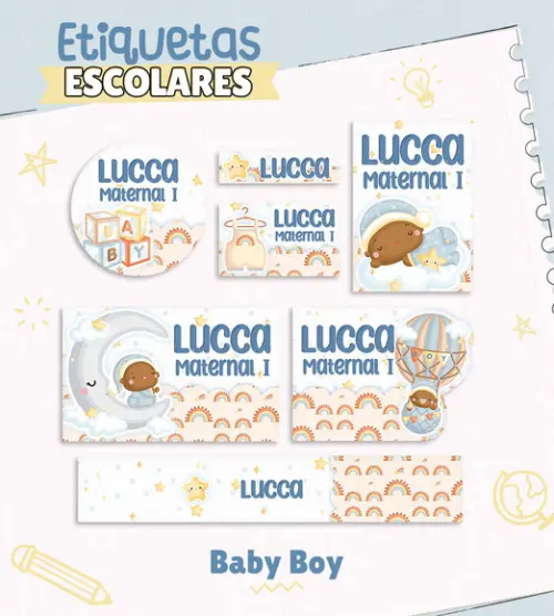 Arquivo de Corte - Etiqueta Escolar (baby Boy) a