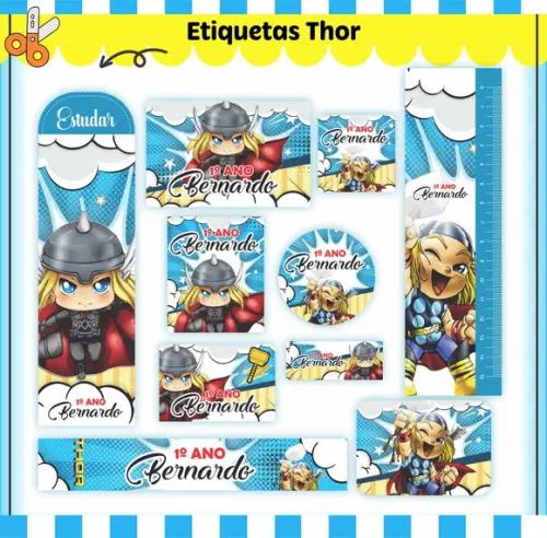 Arquivo de Corte - Etiqueta Escolar (thor) B