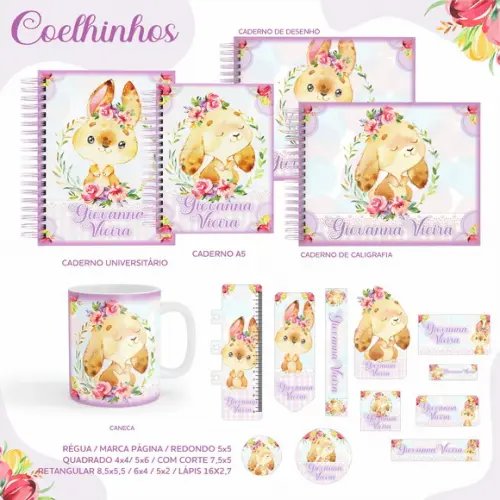 Arquivo Digital - Etiqueta Escolar (coelhinhos) a