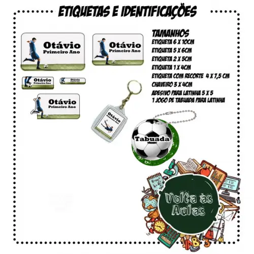Arquivo de Corte - Etiqueta Escolar (futebol) D
