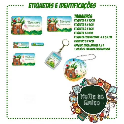 Arquivo de Corte - Etiqueta Escolar (fadas) D