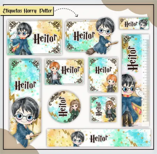 Arquivo de Corte - Etiqueta Escolar (harry Potter) c