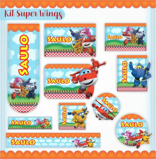 Arquivo de Corte - Etiqueta Escolar (super Wings) a