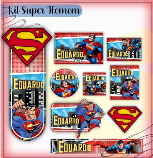 Arquivo de Corte - Etiqueta Escolar (super Homem) a