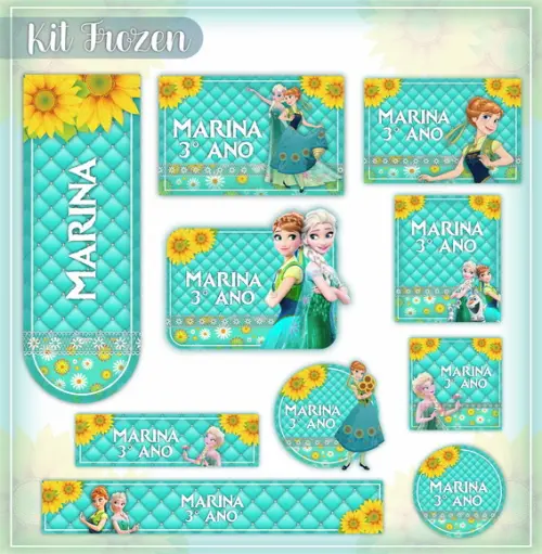 Arquivo de Corte - Etiqueta Escolar (frozen Fever) a