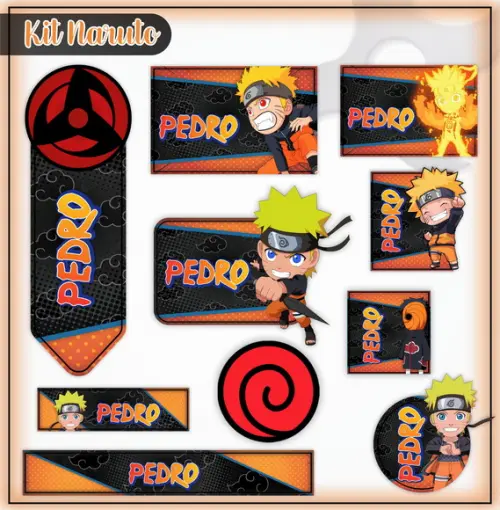 Arquivo de Corte - Etiqueta Escolar (naruto) c