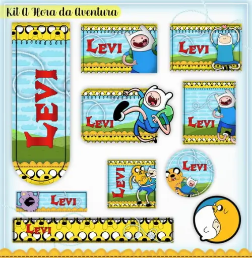 Arquivo de Corte - Etiqueta Escolar (a Hora de Aventura) a