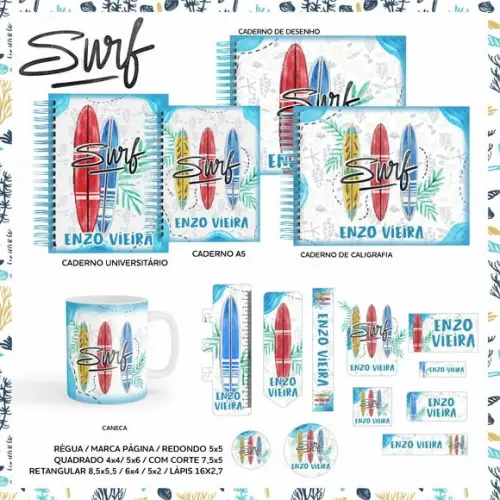 Arquivo Digital - Etiqueta Escolar (Surf) A