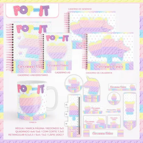 Arquivo Digital - Etiqueta Escolar (Pop It) F