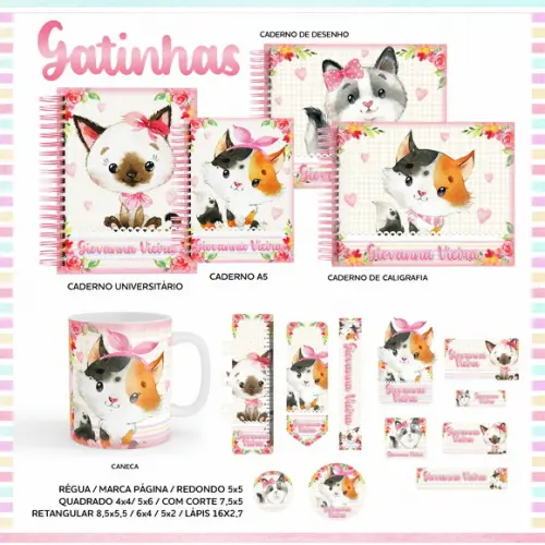 Arquivo Digital - Etiqueta Escolar (Gatinha) C