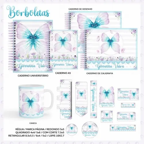 Arquivo Digital - Etiqueta Escolar (Borboleta) C