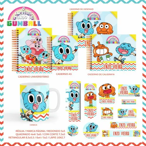 Arquivo Digital - Etiqueta Escolar (Gumball) A