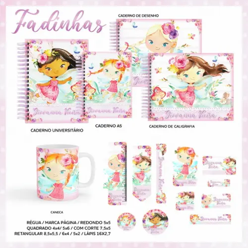 Arquivo Digital - Etiqueta Escolar (Fadas) B