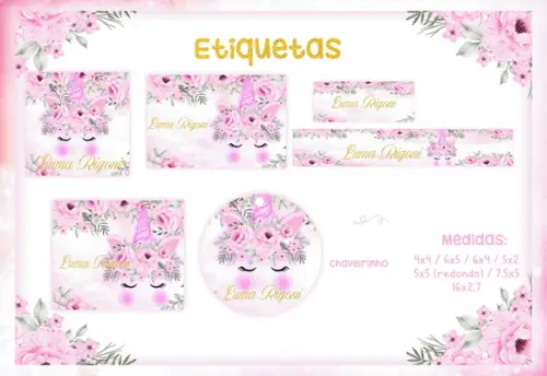 Arquivo Digital - Etiqueta Escolar (Unicórnio) E