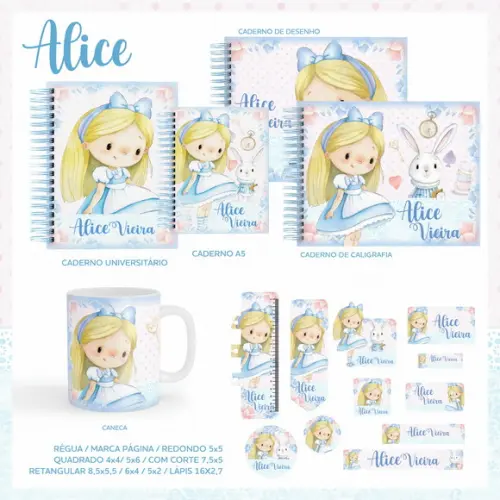 Arquivo Digital - Etiqueta Escolar (alice) c