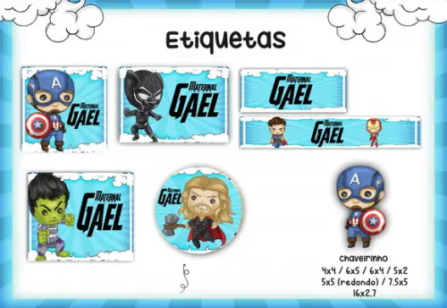 Arquivo Digital - Etiqueta Escolar (Vingadores) C