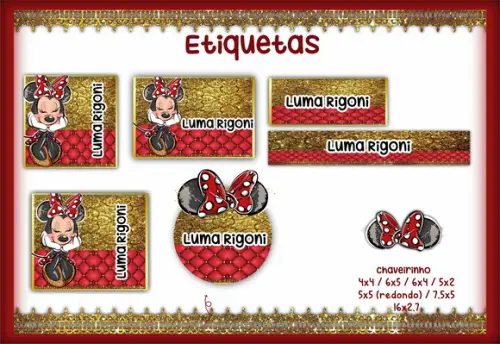 Arquivo Digital - Etiqueta Escolar (Minnie) G