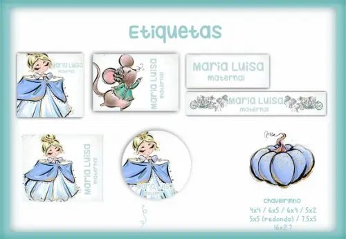 Arquivo Digital - Etiqueta Escolar (Cinderela) B