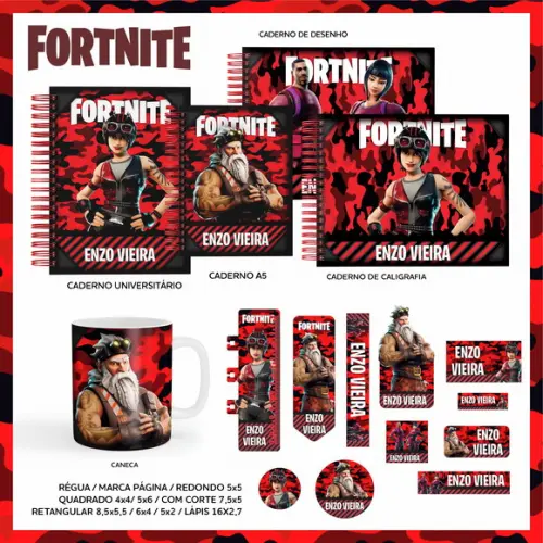Arquivo Digital - Etiqueta Escolar (fortnite) c