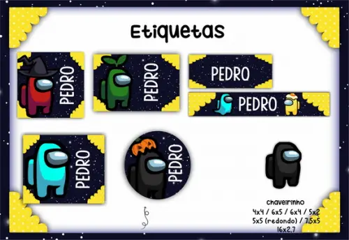Arquivo Digital - Etiqueta Escolar (among Us) a
