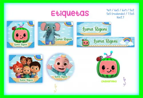 Arquivo Digital - Etiqueta Escolar (Cocomelon) A