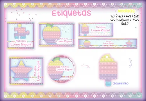 Arquivo Digital - Etiqueta Escolar (Pop It) E