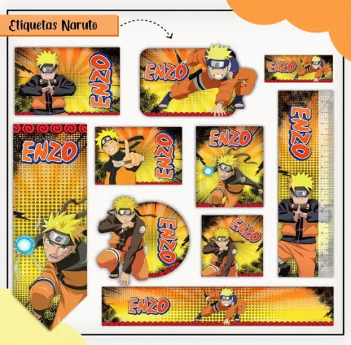 Arquivo de Corte - Etiqueta Escolar (naruto) a