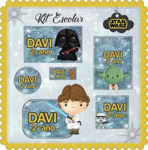 Arquivo de Corte - Etiqueta Escolar (star Wars) a