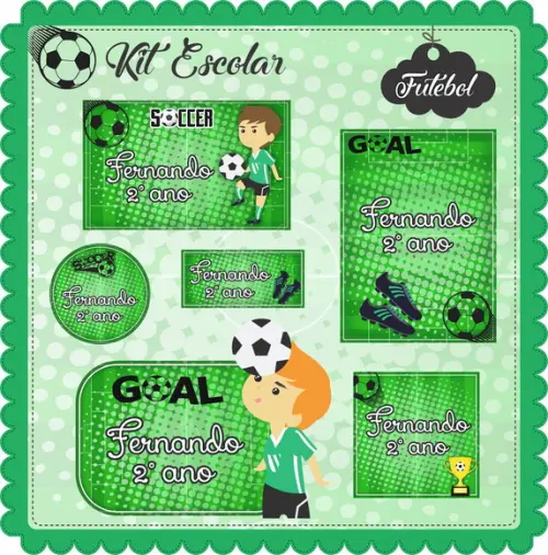 Arquivo de Corte - Etiqueta Escolar (futebol) B