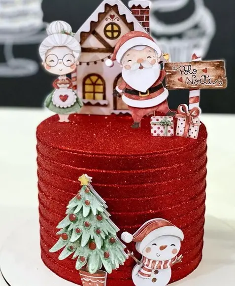 Arquivo de Corte - Topo de Bolo (natal) 1 - Não É em Camada