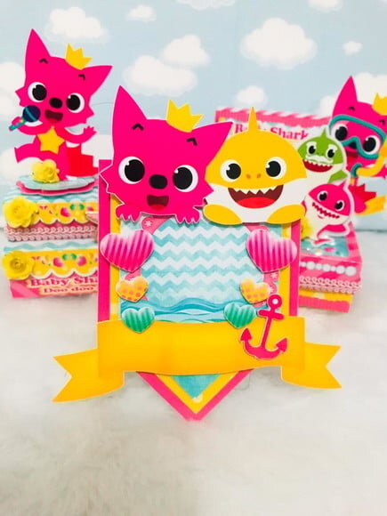Leve + 13 Arquivo De Corte - Baby Shark Rosa 8