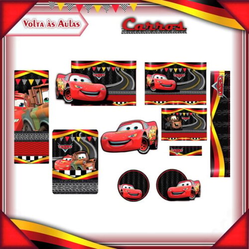 Leve + 13 Arquivo de Corte - Etiqueta Escolar (carros) F