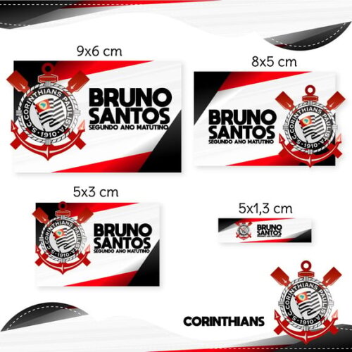 Leve + 13 Arquivo de Corte - Etiqueta Escolar (corínthians) a